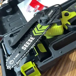 【MothersDayGift】SEESE Brushless Mini ChainSaw Oil System- Portable Electric Cordless Saw for Wood Cutting, Batteries (2000mAh) ,Pruning, Gardening, Camping - Suitable for Seniors, Women Holiday gifts
