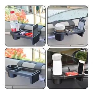 Car Door Pocket Organizer with Cup Holder, Multi-Functional Phone Storage, Auto Interior Accessories for Drinks and Small Items