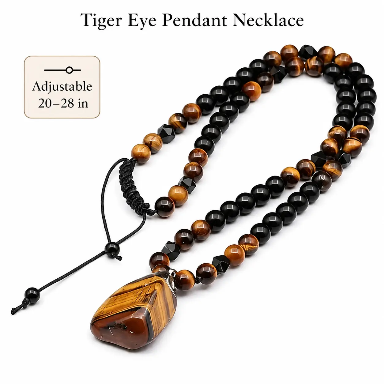 Boho Pendant Necklace for Women, Stone Statement Jewelry Offering Natural Beauty, Comfortable for Daily Wear or Special Occasions, Adjustable, Beaded Chain, Casual, Female, Gemstone