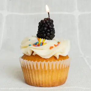 Beeswax Blackberry Birthday Candles - Handcrafted from Merced CA Wax - 10 or 5 Adorable Blackberries per Box - Natural Glow Decor Ornaments Decoration