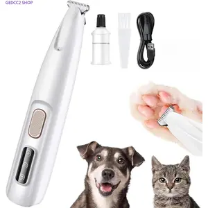 Rechargeable Pet Hair Trimmer Kit, Cordless Low-Noise Dog & Cat Grooming Clippers with LED Light, Waterproof Pet Paw Trimmer for Safe Precision Grooming & Home Pet Care