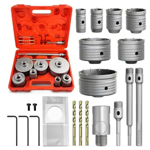 22PCS Concrete Hole Saw Kit,30/40/50/65/80/100/110mm Masonry Hole Saw, with SDS Plus & Max Shank Drill Bit Sets, Masonry Hole Saw Tool Set for Concrete,Brick,Cement,Stone,Wall Drilling.