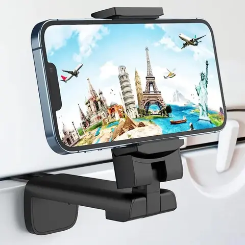 Aircraft Mobile Phone Holder, Desktop Flight Folding & Rotatable Selfie Holder, Phone Clip, Cell Phone Mount, Portable Phone Stand, Rotating Phone Stand, Cellphone Stand