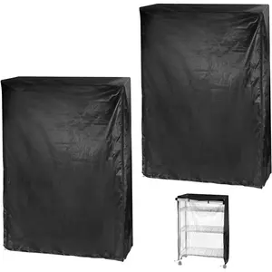 Storage Shelving Unit Cover, Wire Rack Cover for Shelf 48"x18"x72", 210D Oxford Cloth, Keeps Rack Clean, for Home, Office, Storage, Garage, Black Room