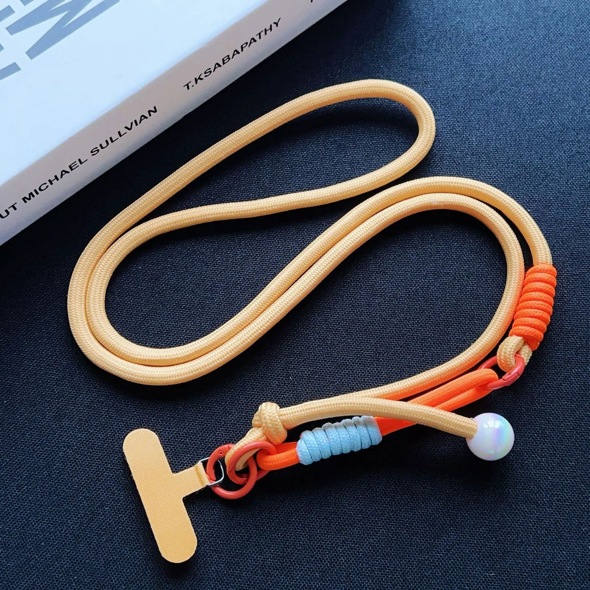 Blazing orange pearl lanyard