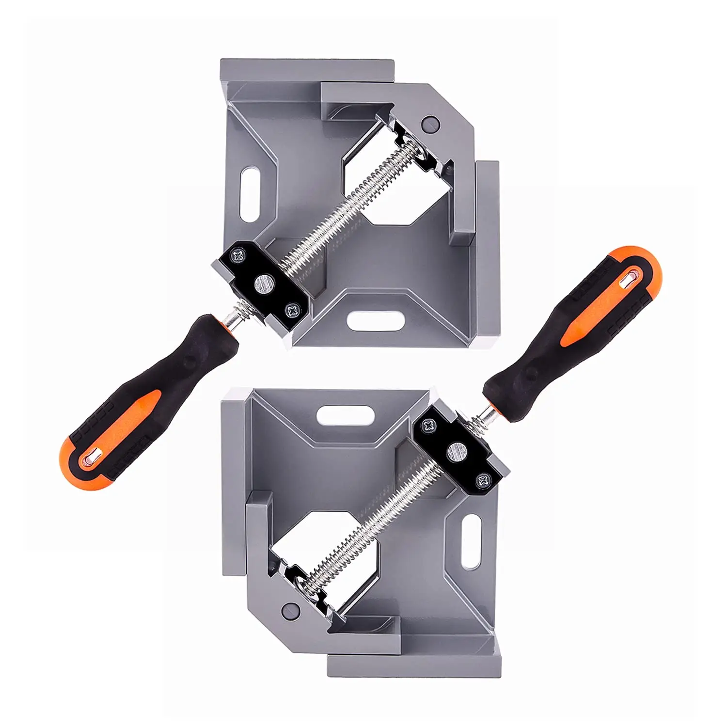 90° Right Angle Clamp with Single Handle, Adjustable Aluminum Alloy Corner Clamp for Woodworking, Swing Jaw Frame & Cabinet Holder Tool