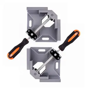 90° Right Angle Clamp with Single Handle, Adjustable Aluminum Alloy Corner Clamp for Woodworking, Swing Jaw Frame & Cabinet Holder Tool