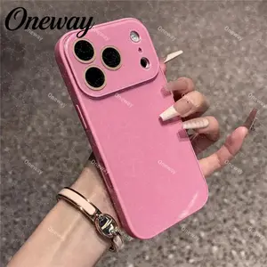 Candy Macaron Series – Skin-Feel Crystal Clear Case for iPhone 17, 16, 15, 14, 13 Pro Max – Soft TPU Bumper + Hard PC Back – Full Lens Coverage – Cute, Minimalist, Pink & White