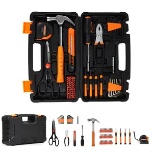Garvee Professional Hand Tool Set, 57 Pieces Complete Tools, Industrial Grade Hardware Kit, Multipurpose Household Tools, Auto Repair Supplies, Woodworking Tools, Electrical Maintenance Tools, Sturdy Portable Storage Toolbox