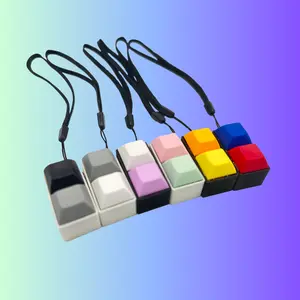 Custom Keyboard Fidget - 2-Key Clicker Toy with Strap, Mechanical Switches, ASMR Sensory Toy for Teens & Adults, Stress Relief Gift