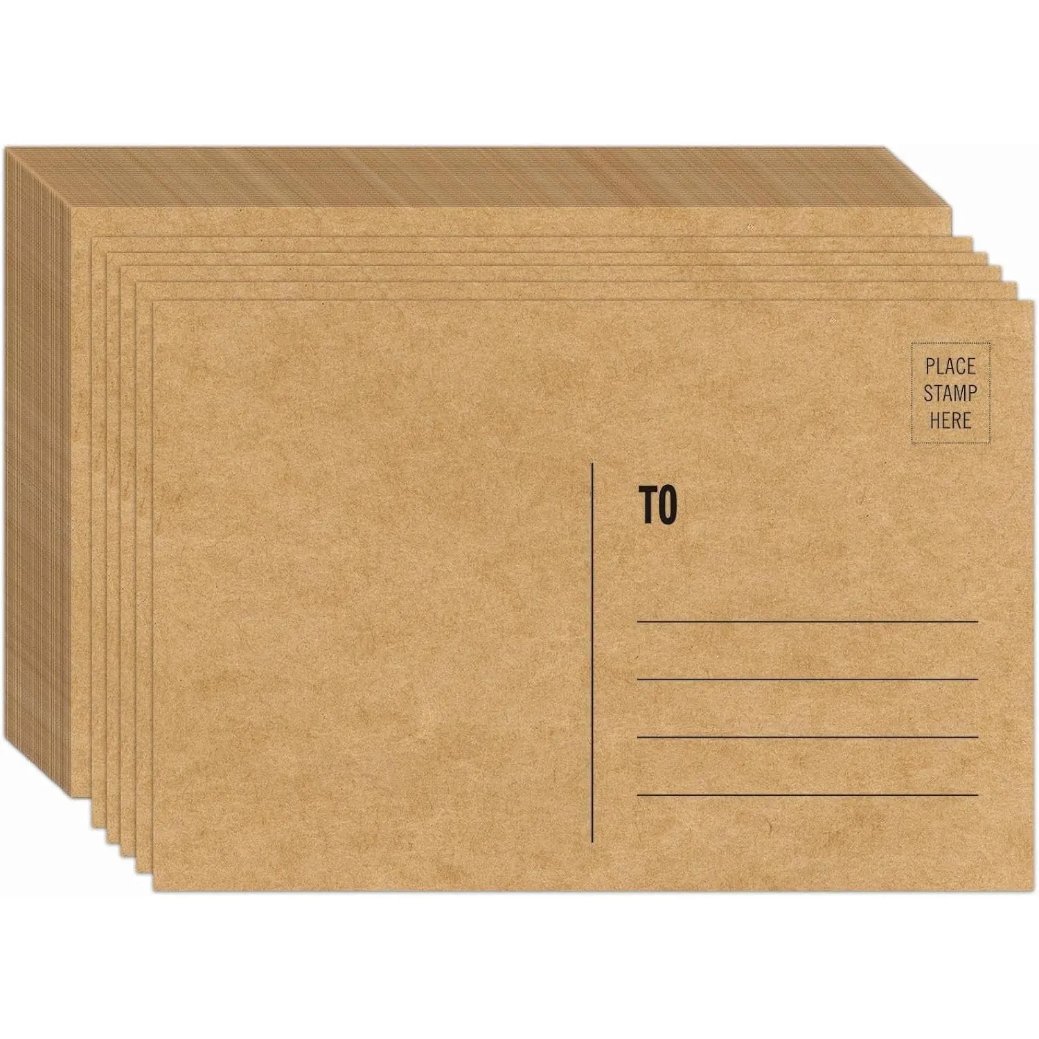 100 Blank Postcards for Mailing - 4x6 Inch Brown 300gsm/14pt Paper Set, Watercolor Design for DIY Projects, Artwork, Schools, Businesses, Churches