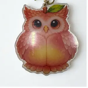Peachy Screech Owl - The Produce Pals 2 Sided Acrylic Keychain