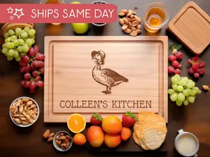 Personalized Goose Cutting Board, 1980s Blue Ribbon Geese, Vintage Kitchen Decor, Grandma's Country Kitchen Decorations, Charcuterie Board
