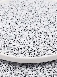 500-100pcs Multicolored acrylic letter beads  equipped with letter beads and heart-shaped acrylic beads 7mm, available in various colors, suitable for handmade jewelry making, bracelets, necklaces, and handicrafts, Acrylic Bead Mix