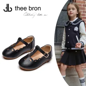 AF442-Toddler Girls Mary Jane Flats School Uniform Dress Shoes