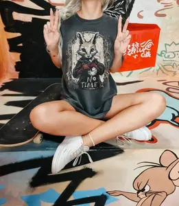 [Sale up to 50%] Alice in Wonderland Inspired No Time Shirt Rabbit Clock Graphic Tee Whimsigoth Streetwear Clothing Bunny Grunge Y2K Top Goblincore Fantasy