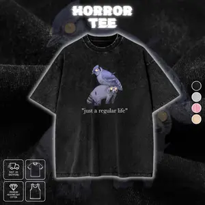 Regular Show Mordecai Rigby uncanny "just a regular life" Meme Graphic T-shirt Crewneck Sweatshirt Hoodie Tanktop Streetwear 100% Cotton Oversized Cartoon Fan Gift Heavyweight Aesthetic Washed Print Unisex Top Nostalgia Design