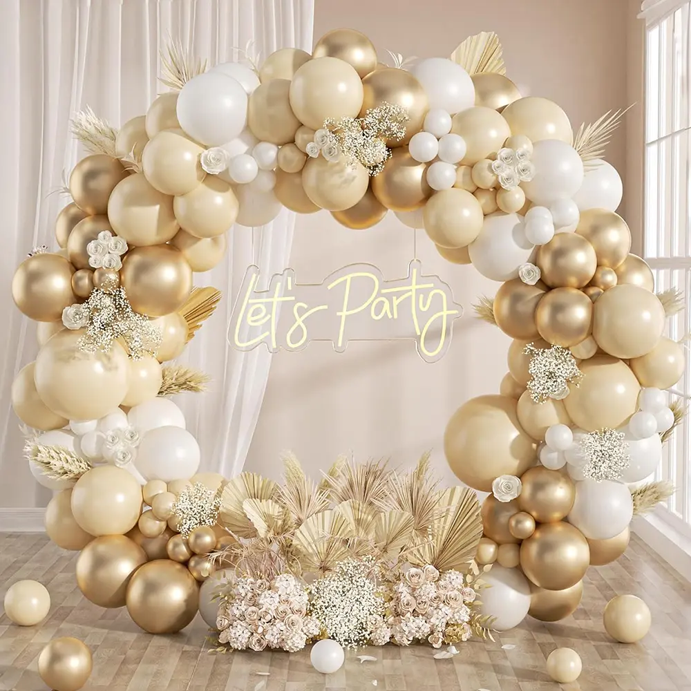 112pcs White Balloon Elegant Skin Color Balloon Set Wedding Decoration Balloon Arch Set Suitable for Wedding, Proposal Decoratio