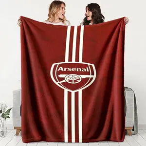 Arsenal Team Logo Blanket, All-Season Polyester Fabric, Perfect for Sofa Naps and Fan Atmosphere Decor, Soft Skin-Friendly Material, Soft Throw Blanket