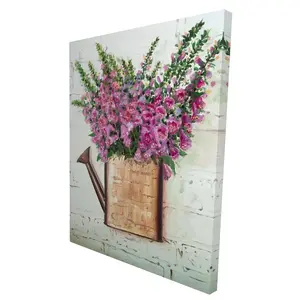 360 Stand Purple Foxglove Flowers Canvas Artwork - 36X48" in., Nature-Inspired Wall Decor, Floral Home Supplies, Ideal Gift for Indoors or Outdoors, Decoration