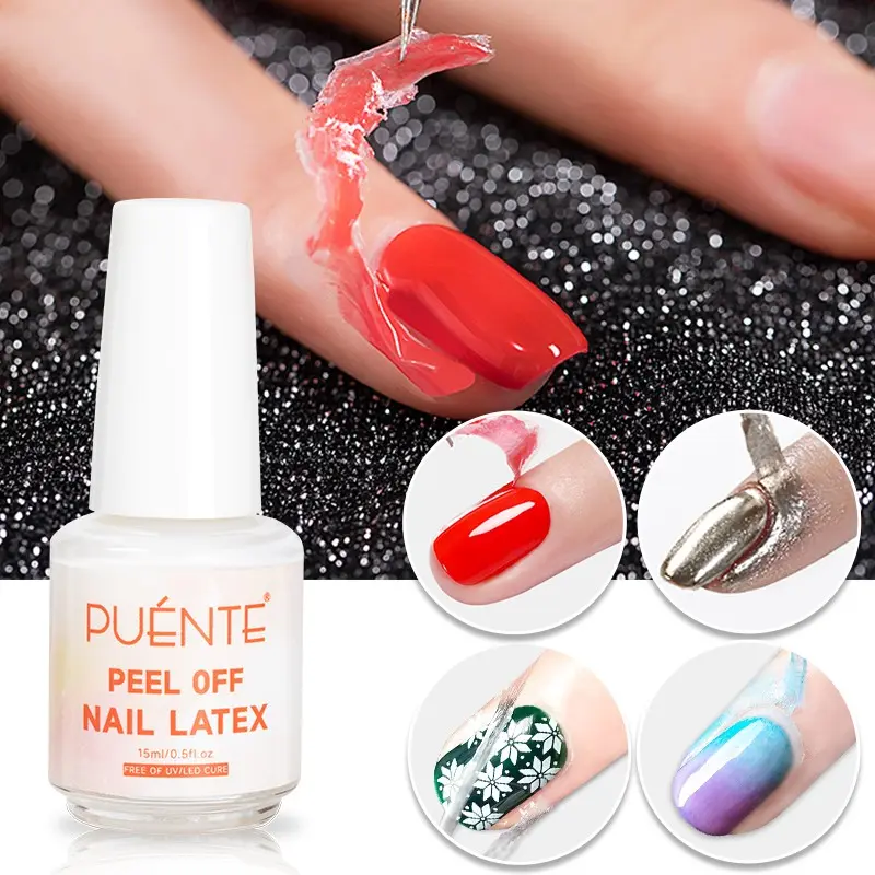 Puente 15m Peel off nail latex Fast Dry Anti-spill Nail Polish Cuticle Guard Nail Art Latex Barrier Protector Manicure Skin Protector for Fingers