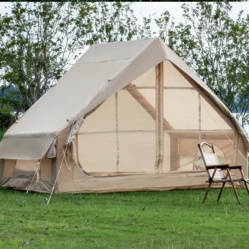 [Bellemave]Inflatable Tent With Pump,Glamping Tents For 4-6 Person, Easy Setup 4 Season Waterproof Outdoor Tent,Waterproof Luxury Glamping Tent with 12 Mesh Window