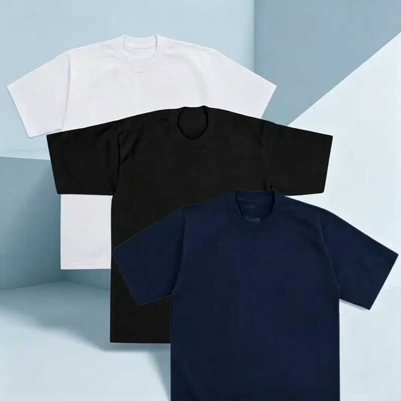 3 Pack Unisex Blank Plain Short‑Sleeve T‑Shirts, Crew‑Neck Cotton Casual Tops Multi‑Color Set