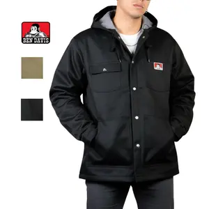 BEN DAVIS Front Snap Jacket with Hoodie - BENDAVIS Fitted Long Sleeve Casual All Seasons Medium Length High-Quality Materials for Durability and Comfort