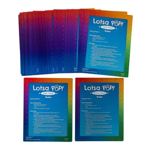 8 1/2" x 11" Lotsa Pops Pop Fidget Toy Phonics & Math Learning Flash Card Game Set –68 Pc.