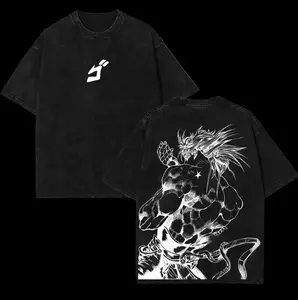 Retro Vintage Limited Edition Jojo's Bizarre Adventure Washed Cotton Tee Double Sided Jojo's Bizarre Adventure Anime Print Lightweight Oversized Anime Shirt Soft Cotton Gift for Anime Fans Otaku Streetwear Anime Outfit Anime Cotton Clothing