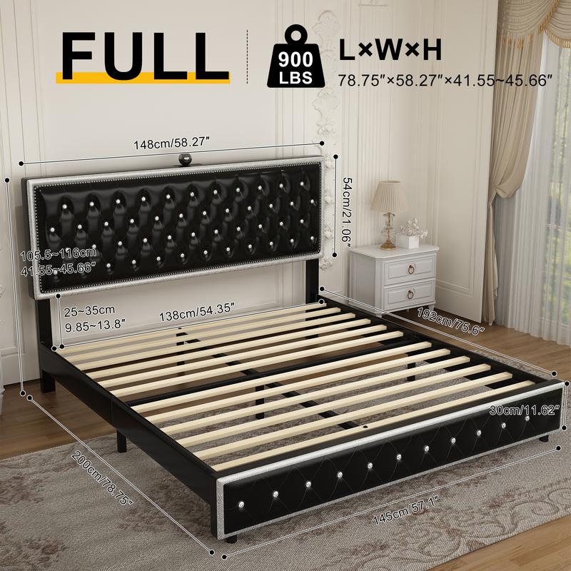 Queen LED Bed Frame with Galaxy Projector, Bluetooth Speakers, 4 Storage Drawers, PU Leather Upholstered – Smart RGB Light Bed for Gaming & Bedroom Decor | Cama LED Queen