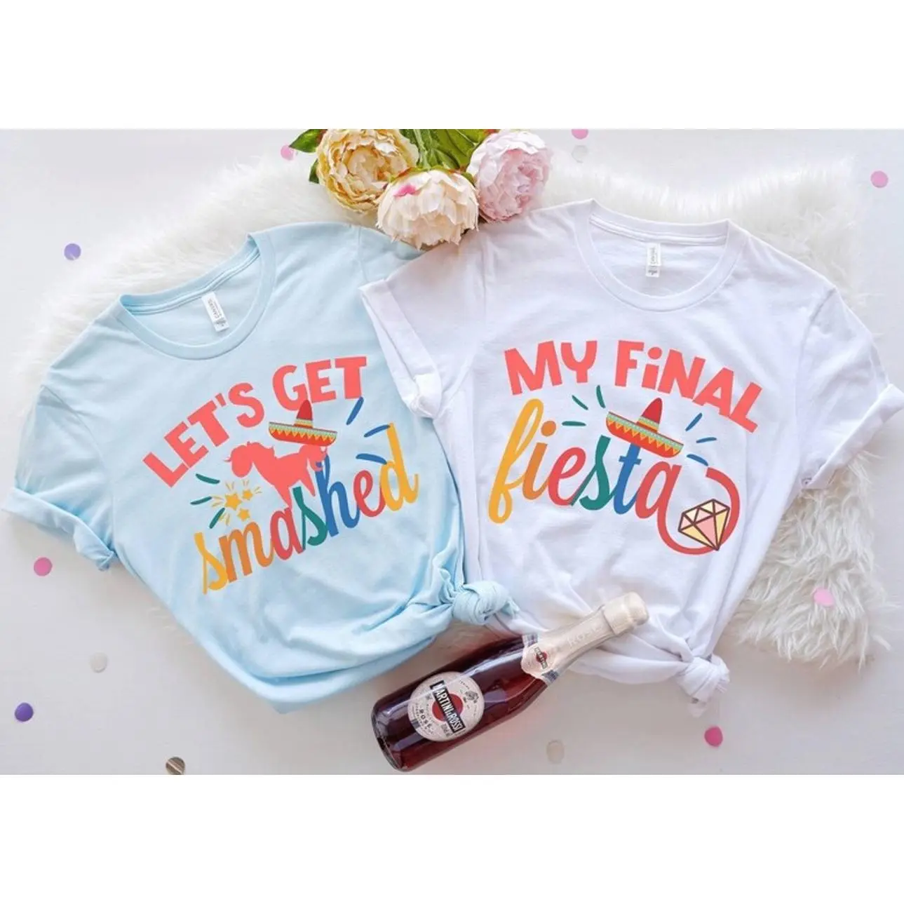 My Final Fiesta Bachelorette Party T-Shirts, Let's Get Smashed Shirt, Bridesmaid Shirts, Bridal Party Shirts