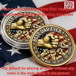 Personalized Dad Coin Keepsake Gift, Custom Best Dad Ever Fist Bumps With Kids' Names Coin, Fathers Day Gift, Veteran Grandpa, Fathers Day Gift Ideas