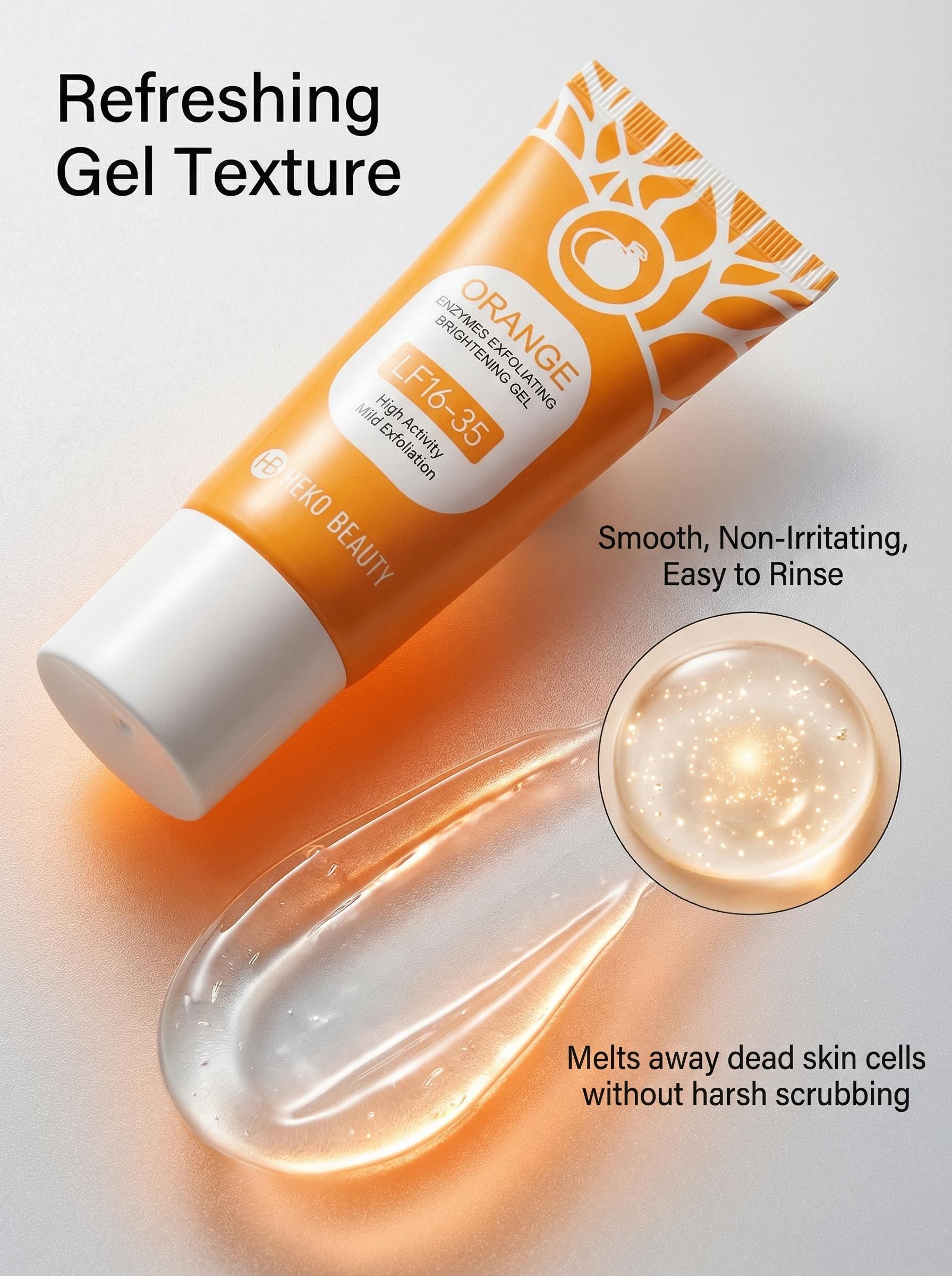 Orange Exfoliating Gel, Moisturizer Face Body Scrub Gel,Deep Cleansing Moisturizing Facial Exfoliator,Natural Orange Peeling Gel Face Scrub，Halloween gift