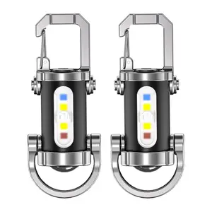 Portable Rechargeable Bright Keychain Flashlight Phone Charger, Mini Keychain Flashlight,Keychain Light with Strobe and SOS Light for Camping, Hiking, Work, Travel, Outdoor fun Rechargeable Keychain Flashlights,High Lumen EDC Mini Flashlight