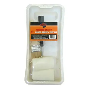 212 MAIN ALS-RK4 Als Liner Brush Roller Kit, Shed-Resistant Woven Roller for Home Improvement Paint Applications, Pre-Assembled Set, Single-Pass Coat