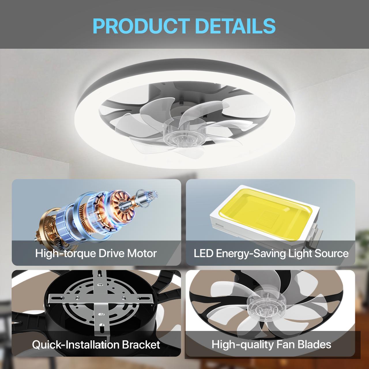 HYPERLITE Dimmable Modern LED Fan Light,Ceiling Fan With Light Remote, 3 LED Color Temperature, 6 Speed Noiseless AC Motor, Timer Setting,Adjustable Brightness,White Fandelier Ceiling Fans for Bedroom,Dining room, Living room, Study,SpringGlowUp HYPERLITE Dimmable Modern LED Fan Light,Ceiling Fan With Light Remote, 3 LED Color Temperature, 6 Speed Noiseless AC Motor, Timer Setting,Adjustable Brightness,White Fandelier Ceiling Fans for Bedroom,Dining room, Living room, Study,SpringGlowUp