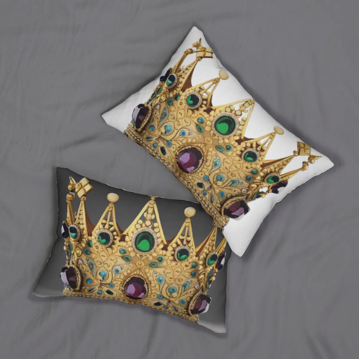 Spun Polyester Lumbar Pillow (Queen's Crown Twilight)