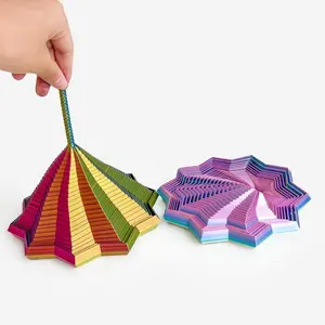 3D Printed Sensory Extension Star Object, Expandable Fractal Hexagon Handle, Honeycomb Rotating Spiral Design, Perfect Gift for Adults, Stress Relief Sculptures