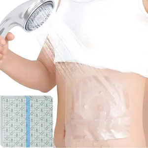 8" x 8" Ostomy Shower Cover [Pack of 50], Ostomy Bag Shower Protector Stoma Shower Guard Colostomy Shower Shields Waterproof Bandage for Men Showering