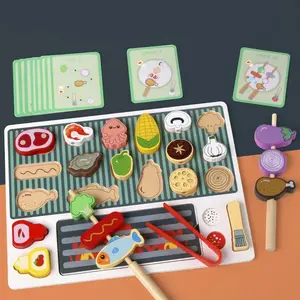 Wooden Barbecue Pretend Toy, 1 Set Simulated Barbecue Toy Set, Parent-child Interactive Educational Enlightenment Toy, Pretend Play Toy for Kids