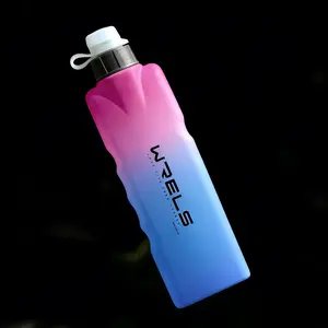 Portable Gradient Color Sports Water Bottle, Hot Water Compatible, Cycling Running Badminton Fitness, Large Capacity Waist Bag