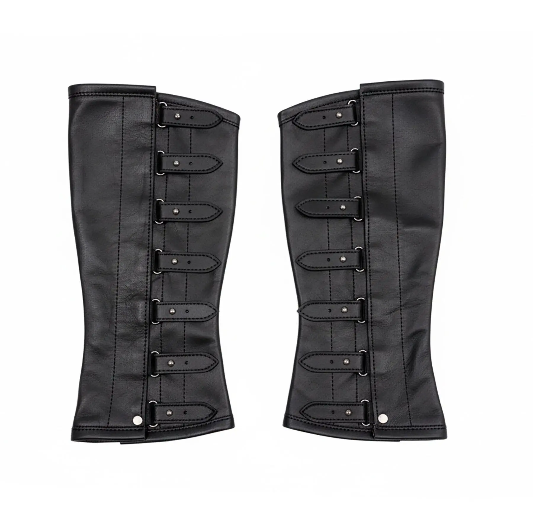 Charro Black Polainas Espanolas Para Montar Leather Half Chaps