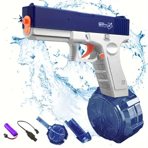 Glock Electric Water Gun Gel Shooter- High-Quality Rechargeable Kids Toy with Large Water Capacity for Summer Games and Fun-Blue & Pink two Colloer to Choose-M1911