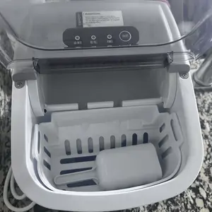 Product Review of EUHOMY Ice Maker Countertop with Handle, 26lbs in 24Hrs, 9 Ice Cubes Ready in 6 Mins, Auto-Cleaning Portable Ice Maker with Basket and Scoop, for Home/Kitchen/Camping/RV. (2024 New Silver) Utensils from S**3