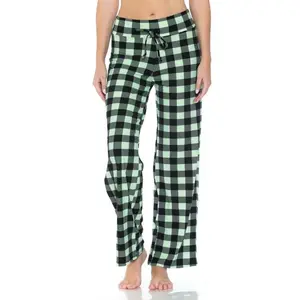 Green Checkered Print Comfortable Soft Lounge Pajama Pants