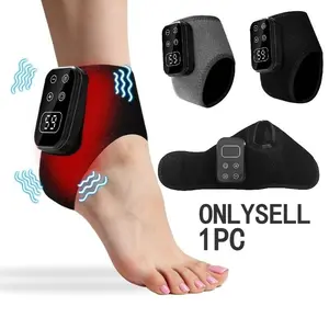Heated Vibration Ankle Massager, 30-Minute Smart Timer, 6 Adjustable Heat Levels, 2000mah USB Rechargeable, Home Office Relaxation