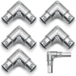 1/2 Inch EMT to EMT 90 Degree Inside Corner Pulling Elbows, EMT Conduit Fittings Set Screw; Metallic Tube Kit Die Cast Zinc Elbow Capped Corner Coupling (5 Pack)