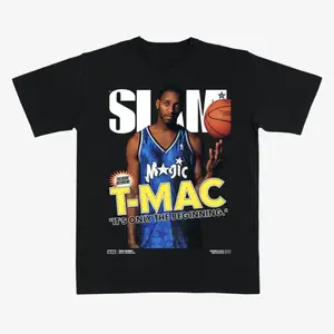 SLAM Tracy McGrady “T-Mac” T-Shirt – Black Graphic Tee Featuring Orlando Magic Retro Cover Design