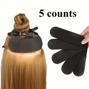 5pcs Invisible Bangs Clips & Styling Tools, Self-Adhesive Anti-Slip Nylon Hair Bands, Suitable for All Hair Types, Heart Design, Hair Accessories, Heart Shape